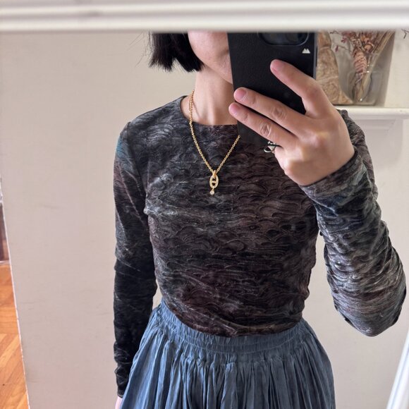 Christian Dior Gold-Tone Pendant Necklace with Crystal Drop - Picture 6 of 7